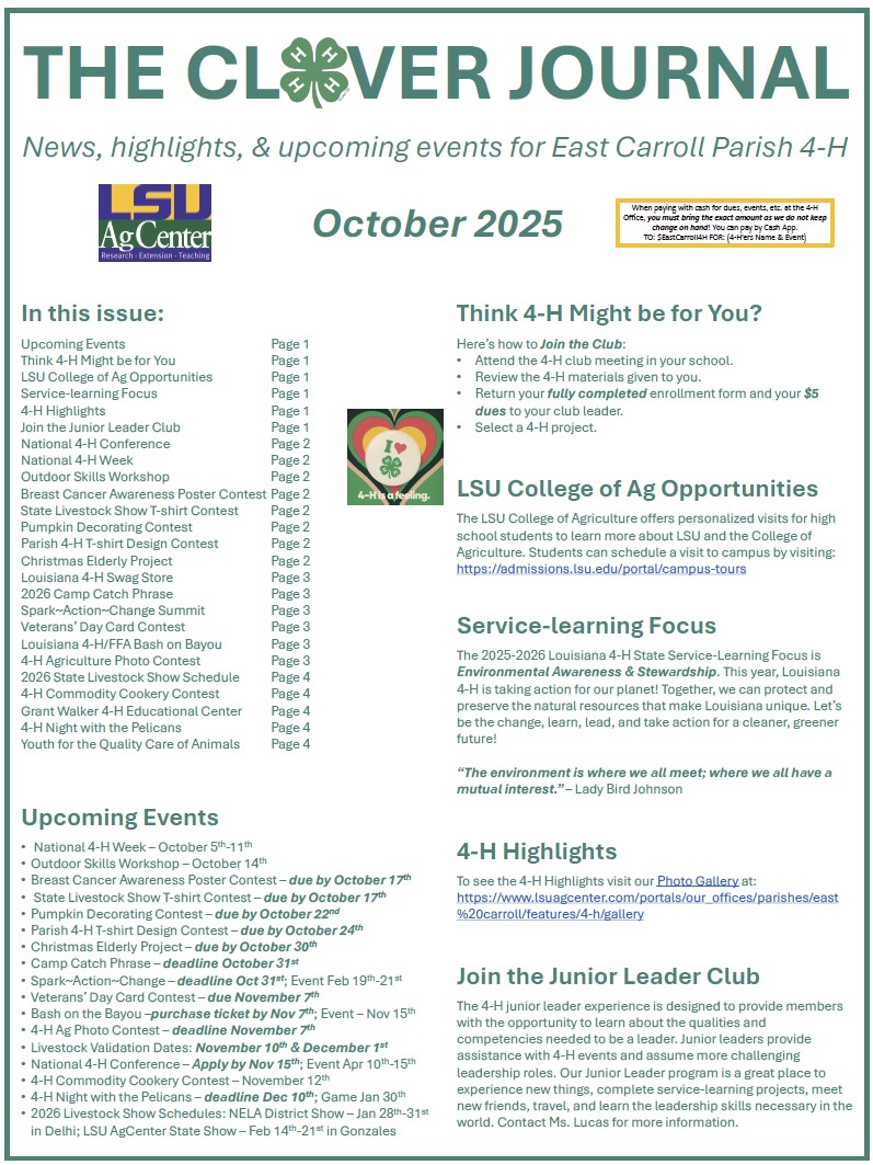 The Clover Journal, October 2025